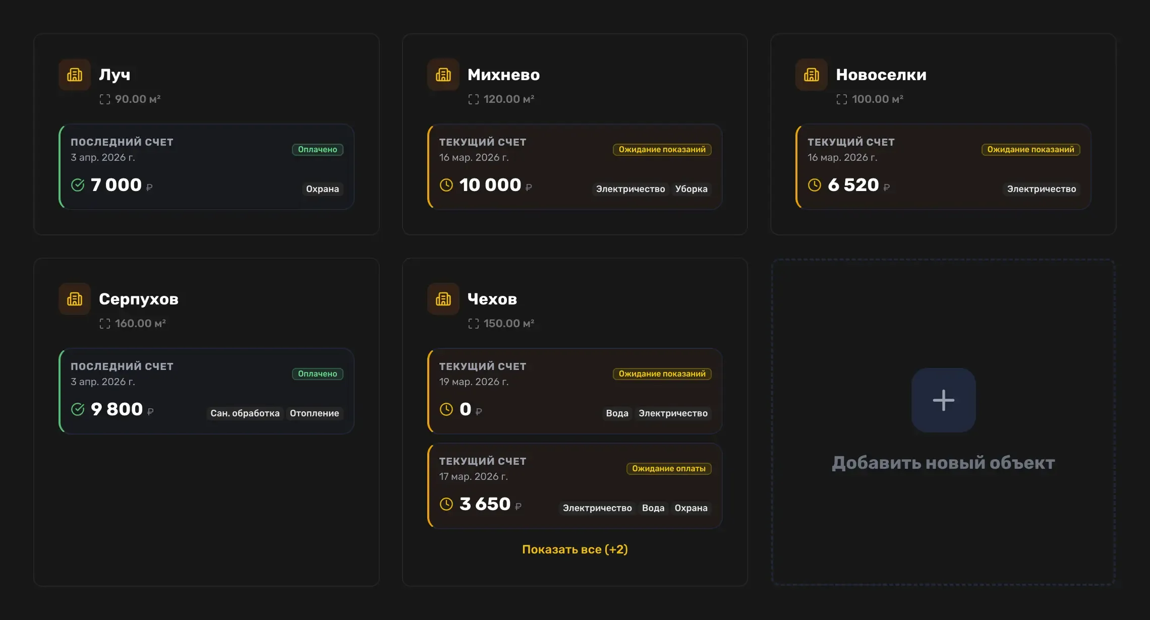 Расчет коммунальных услуг арендаторам коммерческих помещений